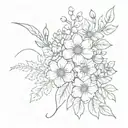 July August November Birth Flower Bouquet tattoo design idea