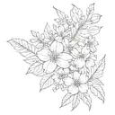 July August November Birth Flower Bouquet tattoo design idea