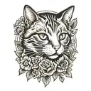 cat tattoo design idea