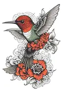 hummingbird tattoo design idea