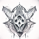 Triceratop Skull tattoo design idea