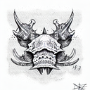Triceratop Skull tattoo design idea