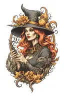 witch tattoo design idea