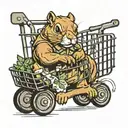 navy seal Squirrel in a shopping cart tattoo design idea