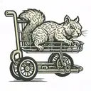 navy seal Squirrel in a shopping cart tattoo design idea