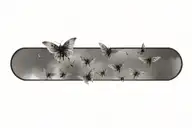 swarm of moths flying, tornado forming the shape tattoo design idea