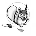 Shopping cart squirrel tattoo design idea