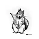 Shopping cart squirrel tattoo design idea