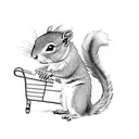 Shopping cart squirrel tattoo design idea