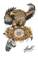 hawk tattoo design idea