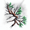 Pine Tree tattoo design idea
