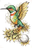 hummingbird tattoo design idea