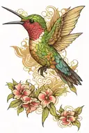 hummingbird tattoo design idea