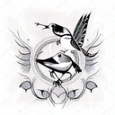 Bird tattoo design idea