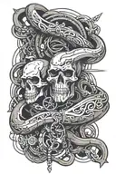 necklace tattoo design idea