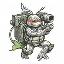 Ninja Turtle with Boom Box for body tattoo design idea