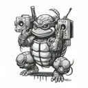 Ninja Turtle with Boom Box for body tattoo design idea