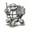Ninja Turtle with Boom Box for body tattoo design idea