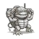 Ninja Turtle with Boom Box for body tattoo design idea