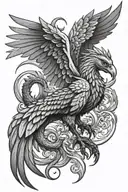 Scorpion Eagle Phoenix tattoo design idea