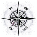 Compass tattoo design idea