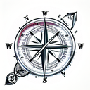 Compass tattoo design idea