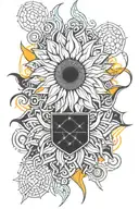 sunflower tattoo design idea