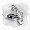 Harmonica tattoo design idea