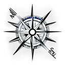 Compass tattoo design idea
