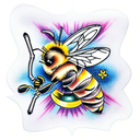 Bee tattoo design idea