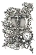 rosary tattoo design idea