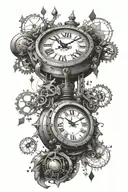 clock tattoo design idea