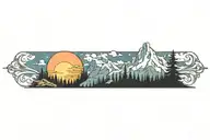 mountain tattoo design idea