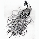 Peacock tattoo design idea