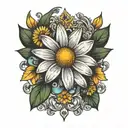 daisy tattoo design idea