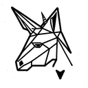 Geometric Unicorn tattoo design idea