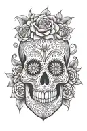 sugar-skull tattoo design idea