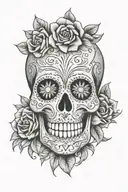 sugar-skull tattoo design idea