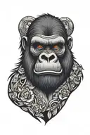 gorilla tattoo design idea