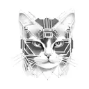 Cat, Computer, Software, Hacker, Programming, Code, Futuristic, Cyborg tattoo design idea