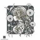 dandelion tattoo design idea