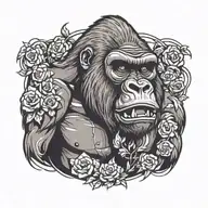 gorilla tattoo design idea