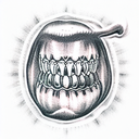molar tooth tattoo design idea