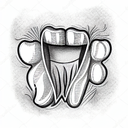 molar tooth tattoo design idea