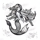 Mermaid tattoo design idea