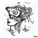 Queen of Hearts tattoo design idea