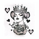 Queen of Hearts tattoo design idea