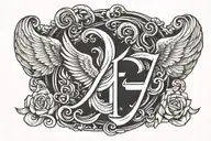 "444" angel number tattoo design idea