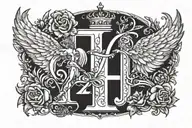 "444" angel number tattoo design idea