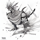 Turkey Warrior tattoo design idea